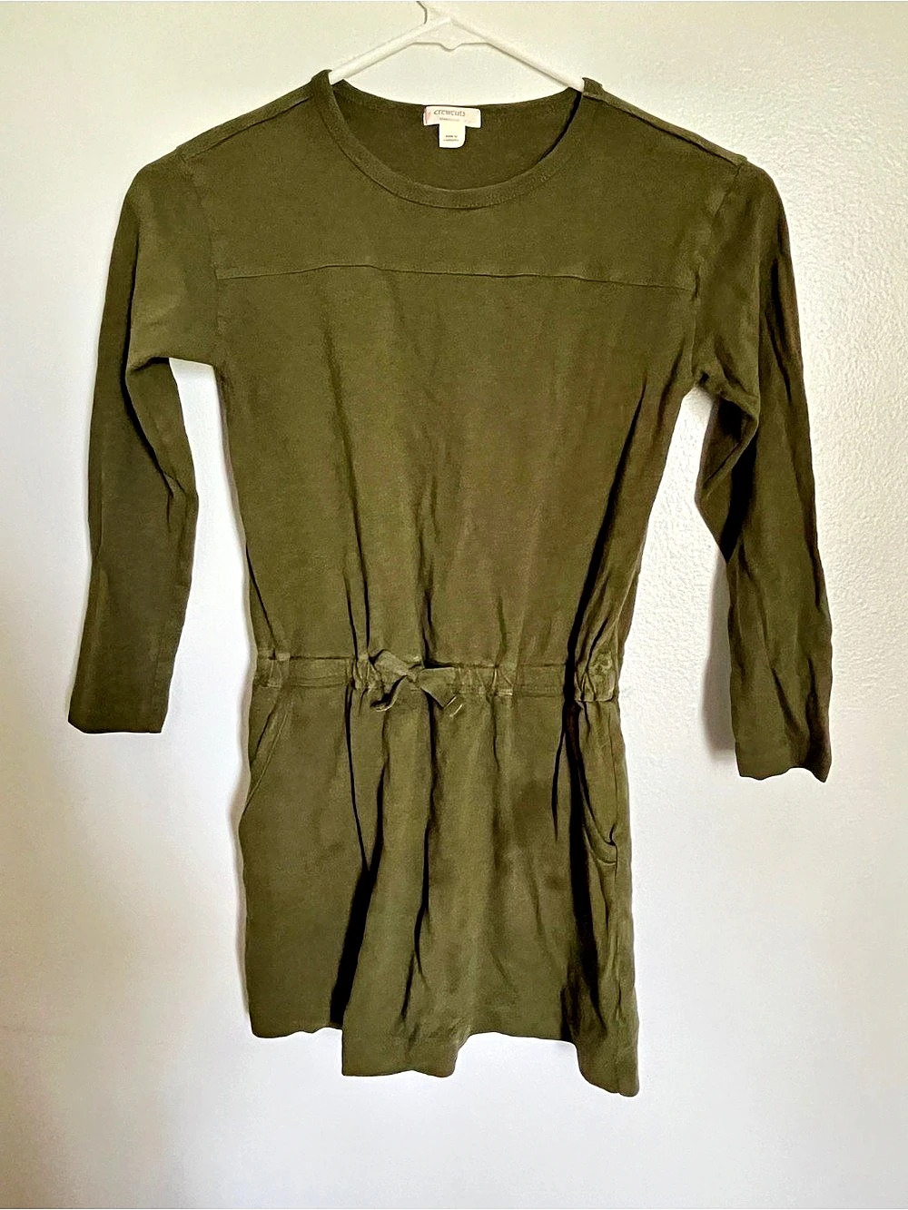 crewcuts Girls Olive Green Long Sleeve Mini Dress Size Medium